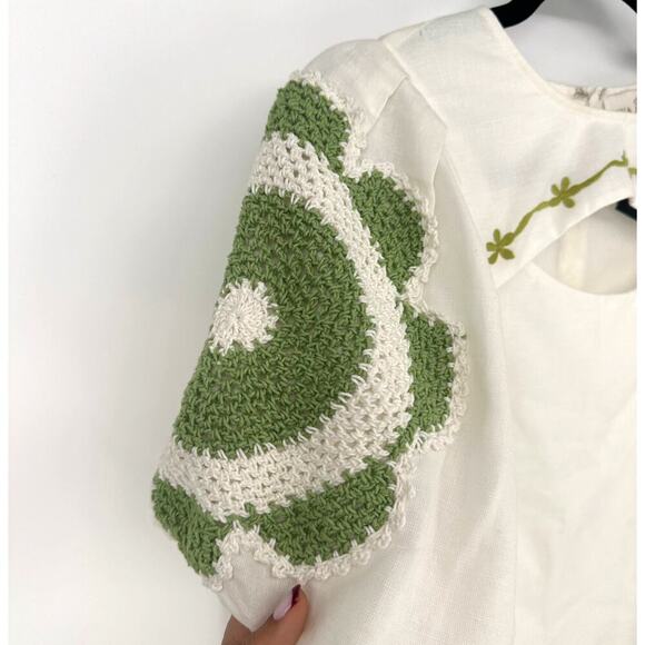 Anna Cate Mila Puff Crochet Sleeve Blouse - Picture 2 of 6